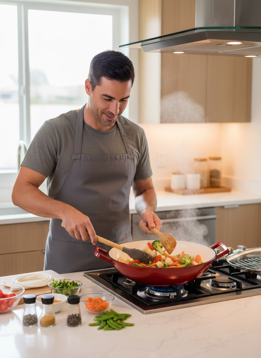 6.5L Emore Enamel Cast Iron Wok Pan – Premium Cookware for Stir-Fries & One-Pot Meals