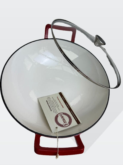 6.5L Emore Enamel Cast Iron Wok Pan – Premium Cookware for Stir-Fries & One-Pot Meals